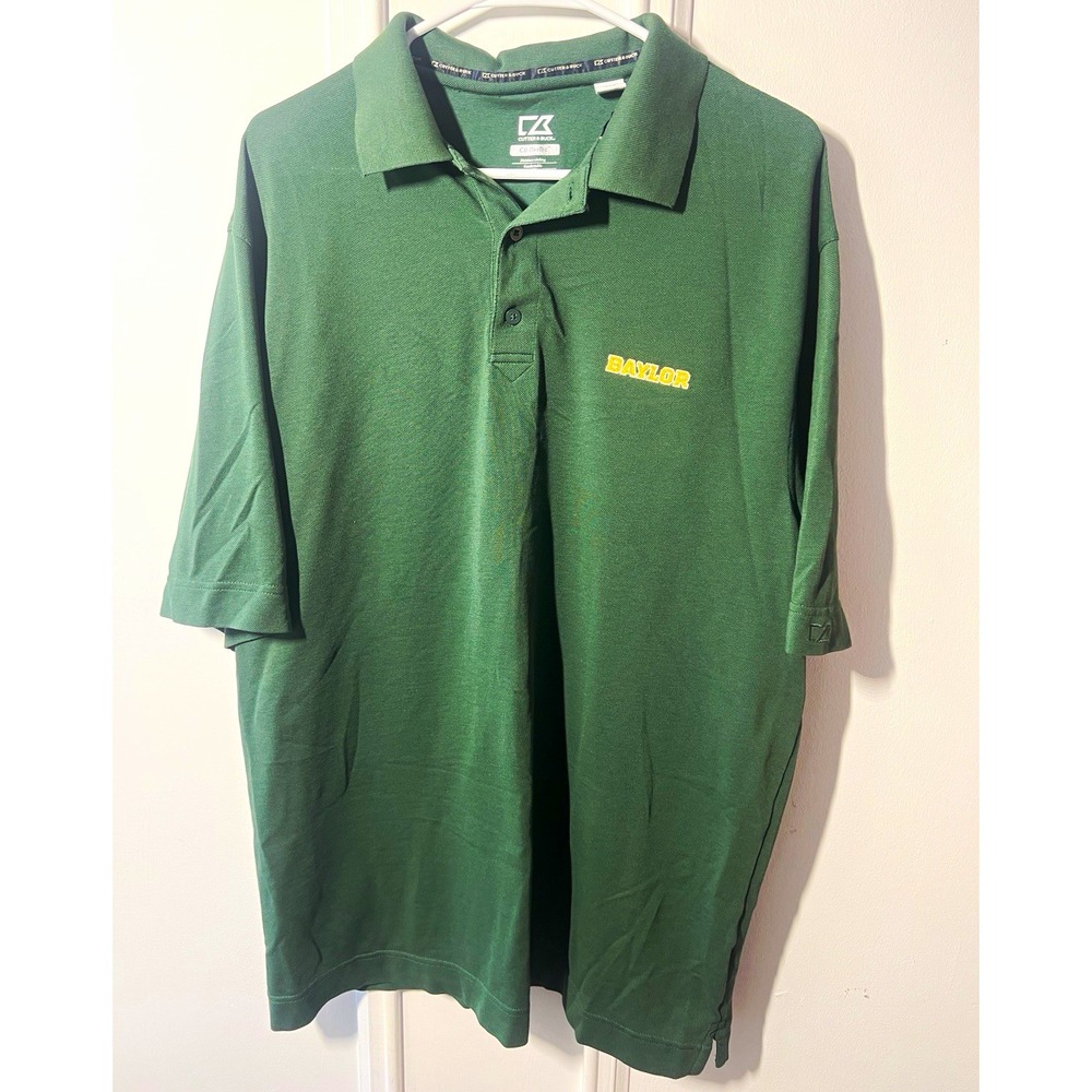 Cutter & Buck Baylor Bears Polo Mens XL Green CB DryTec NCAA Golf Shirt College